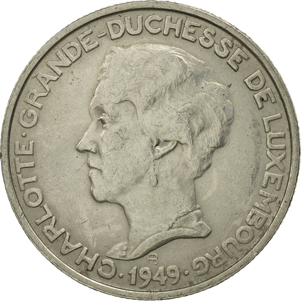 Luxembourg, Charlotte, 5 Francs, 1949, MS(63), Copper-nickel, KM:50