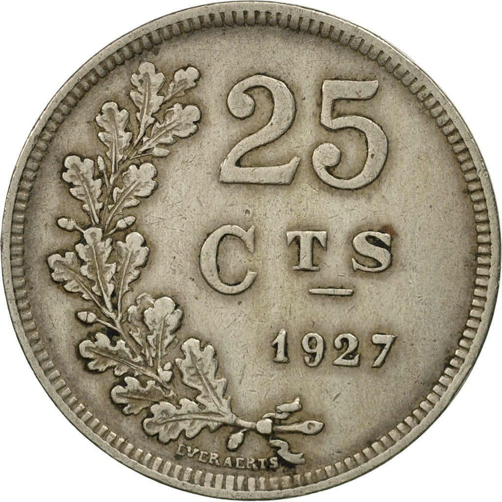 Coin, Luxembourg, Charlotte, 25 Centimes, 1927, MS(60-62), Copper-nickel, KM:37