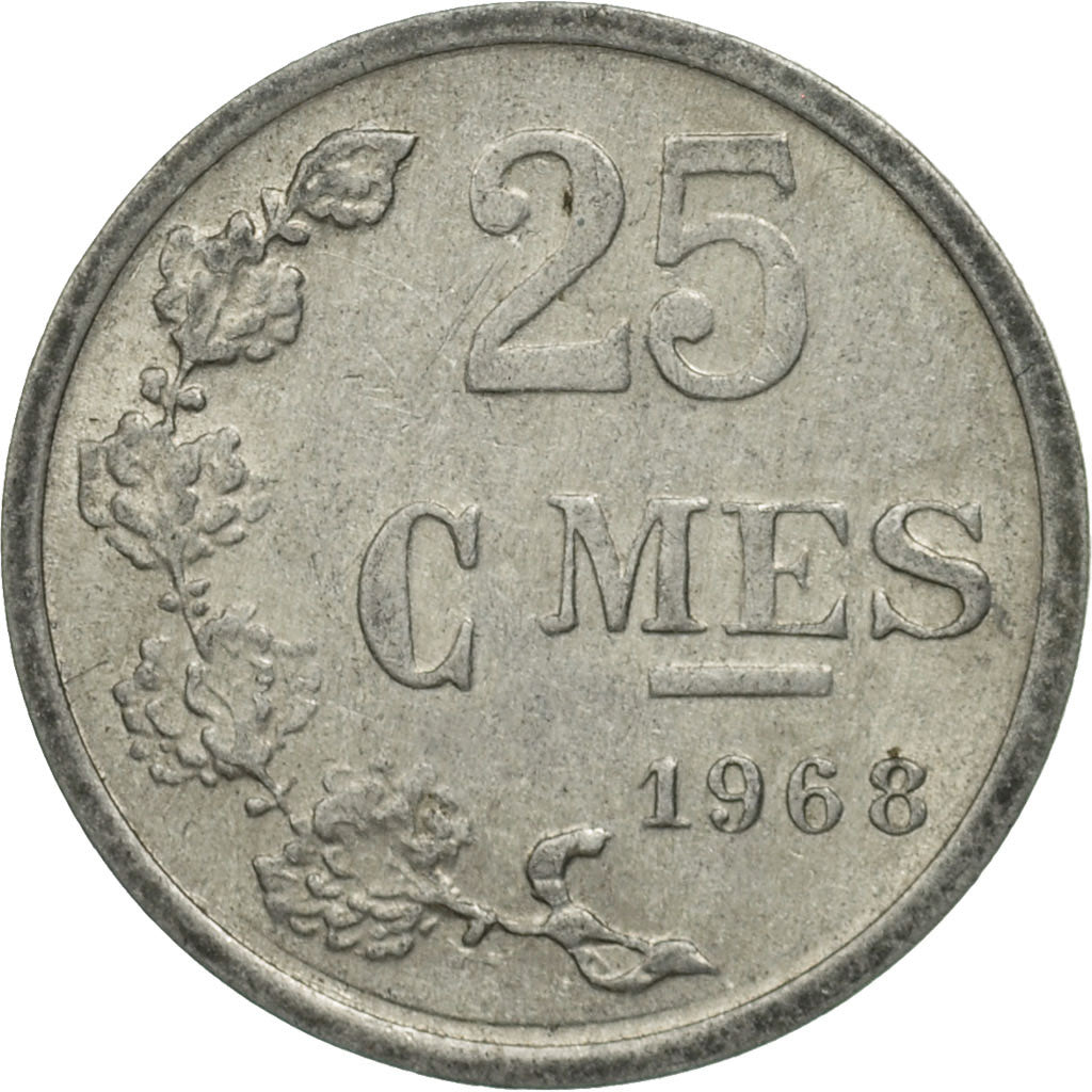 Luxembourg, Jean, 25 Centimes, 1968, MS(63), Aluminum, KM:45a.1