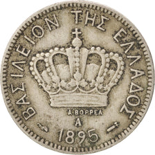 Grecia, George I, 10 Lepta, 1895, Paris, BB, Rame-nichel, KM:59