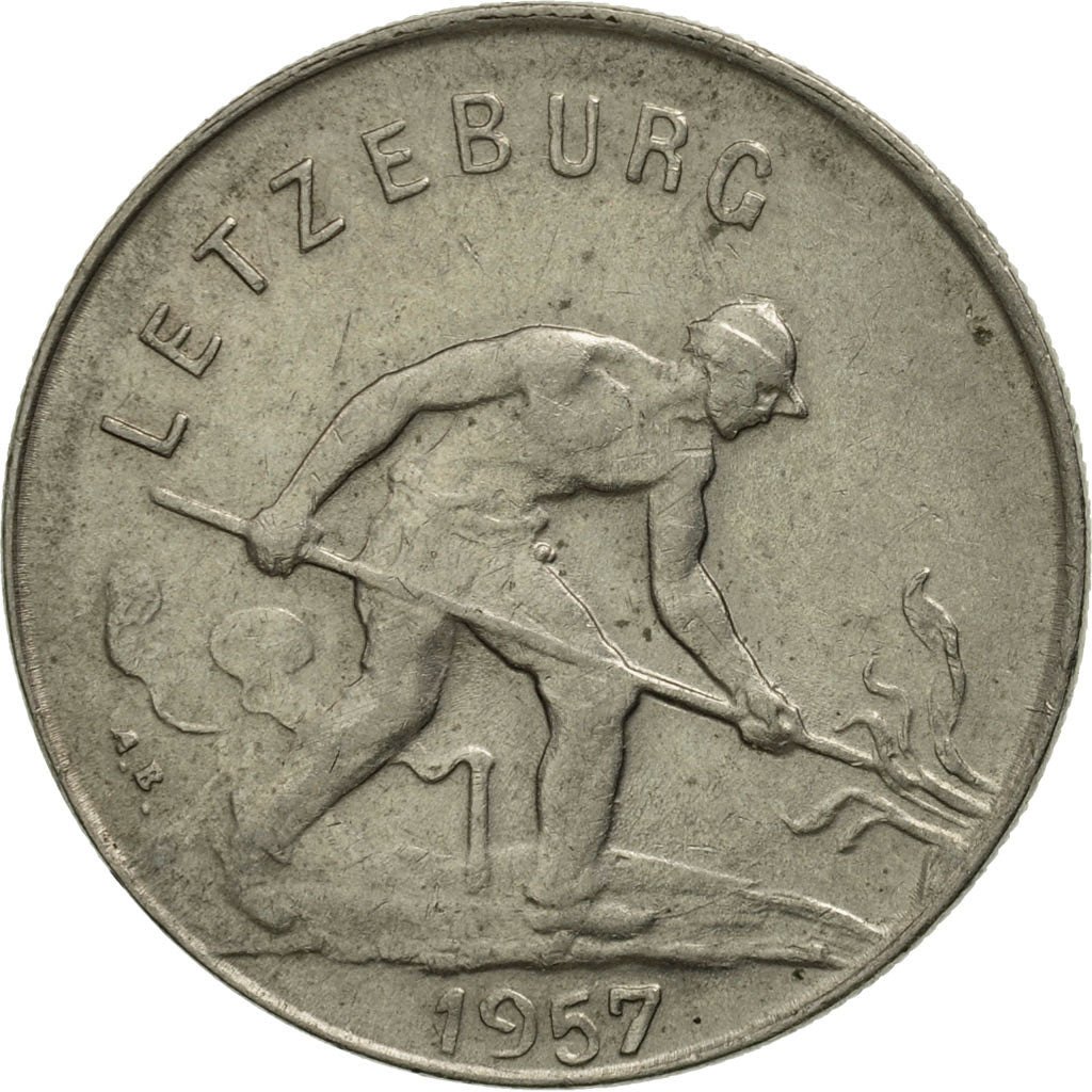 Luxembourg, Charlotte, Franc, 1957, MS(63), Copper-nickel, KM:46.2