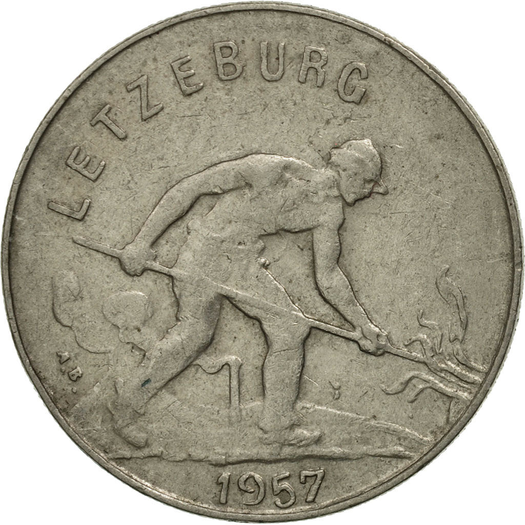 Coin, Luxembourg, Charlotte, Franc, 1957, MS(63), Copper-nickel, KM:46.2
