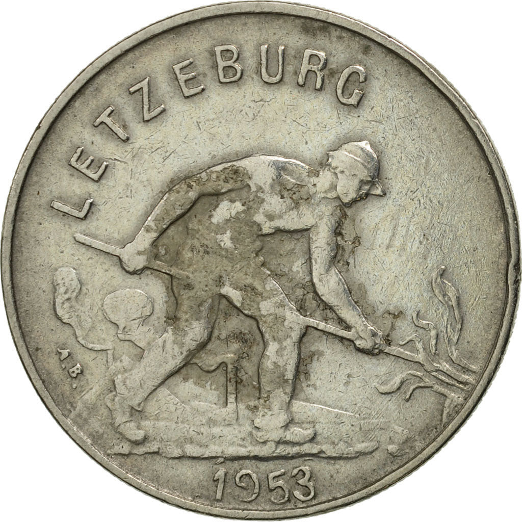 Coin, Luxembourg, Charlotte, Franc, 1953, MS(63), Copper-nickel, KM:46.2