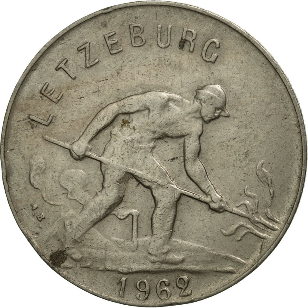 Coin, Luxembourg, Charlotte, Franc, 1962, MS(63), Copper-nickel, KM:46.2