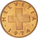 SWITZERLAND, 2 Rappen, 1974, Bern, KM #47, MS(63), Bronze, 20