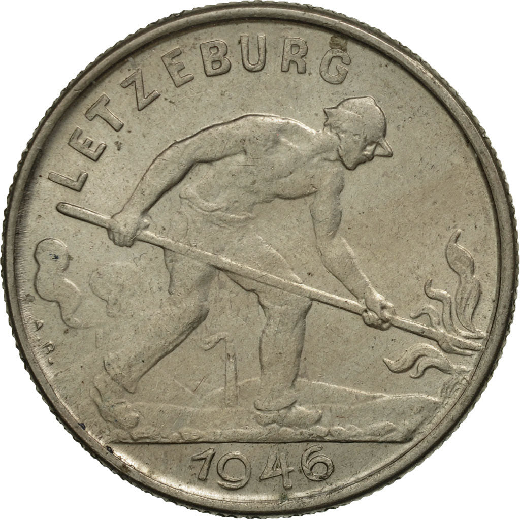 Coin, Luxembourg, Charlotte, Franc, 1946, MS(60-62), Copper-nickel, KM:46.1