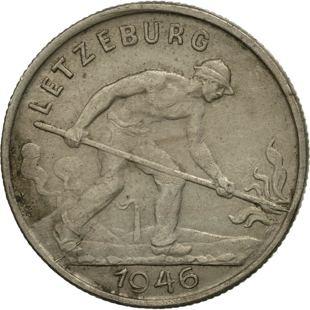 Coin, Luxembourg, Charlotte, Franc, 1946, MS(60-62), Copper-nickel, KM:46.1