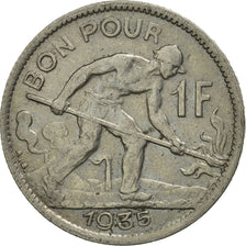 Coin, Luxembourg, Charlotte, Franc, 1935, MS(63), Nickel, KM:35