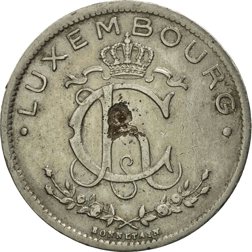 Coin, Luxembourg, Charlotte, Franc, 1935, MS(60-62), Nickel, KM:35
