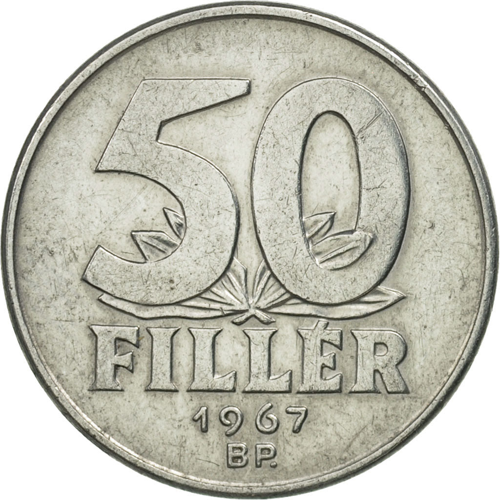 Coin, Hungary, 50 Fillér, 1967, Budapest, MS(63), Aluminum, KM:574