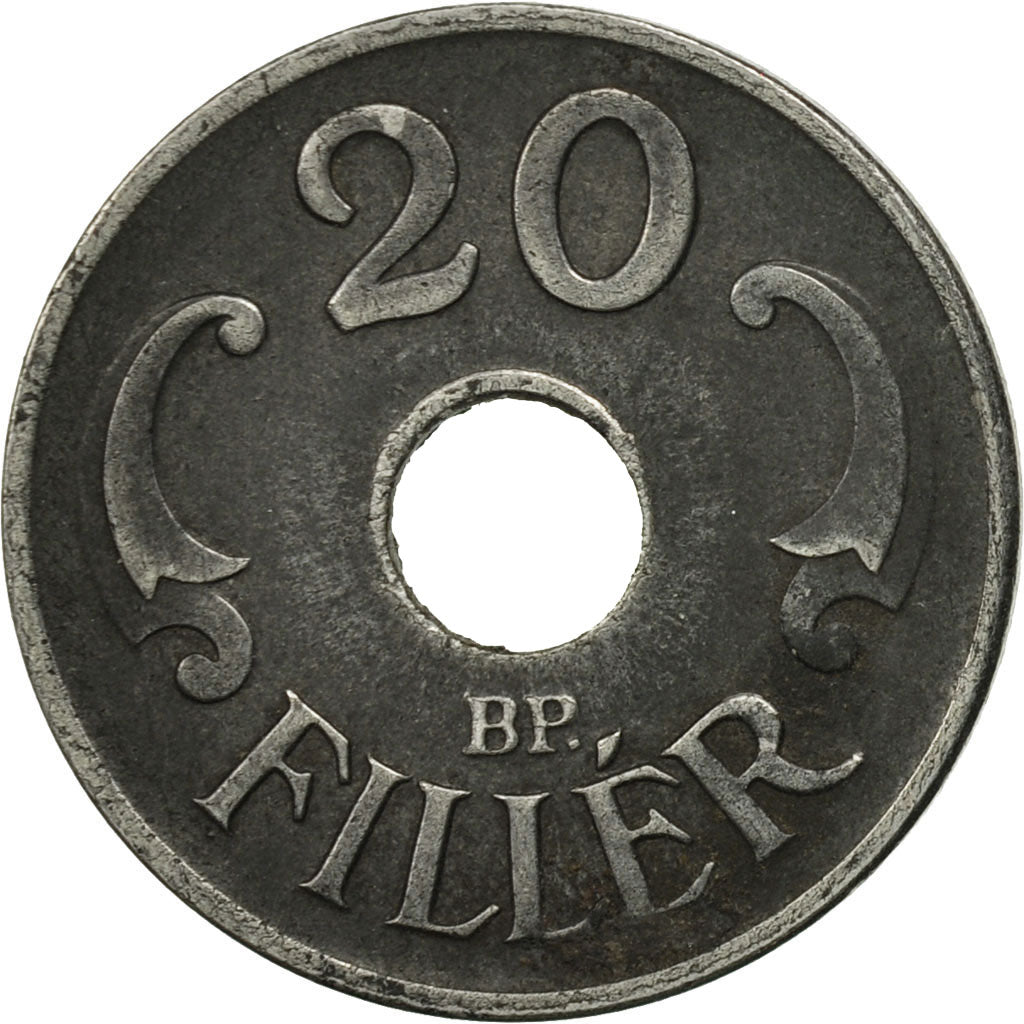 Hungary, 20 Fillér, 1943, Budapest, AU(55-58), Steel, KM:520
