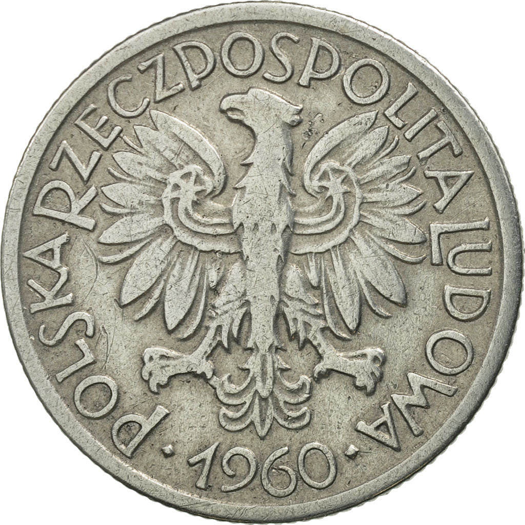 Coin, Poland, 2 Zlote, 1960, Warsaw, MS(60-62), Aluminum, KM:46