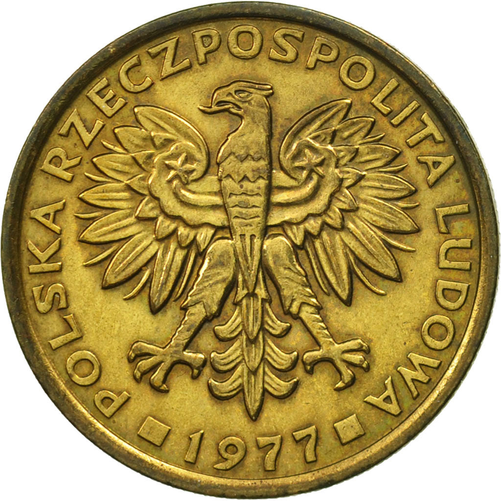 Moneda, Polonia, 2 Zlote, 1977, Warsaw, EBC, Latón, KM:80.1