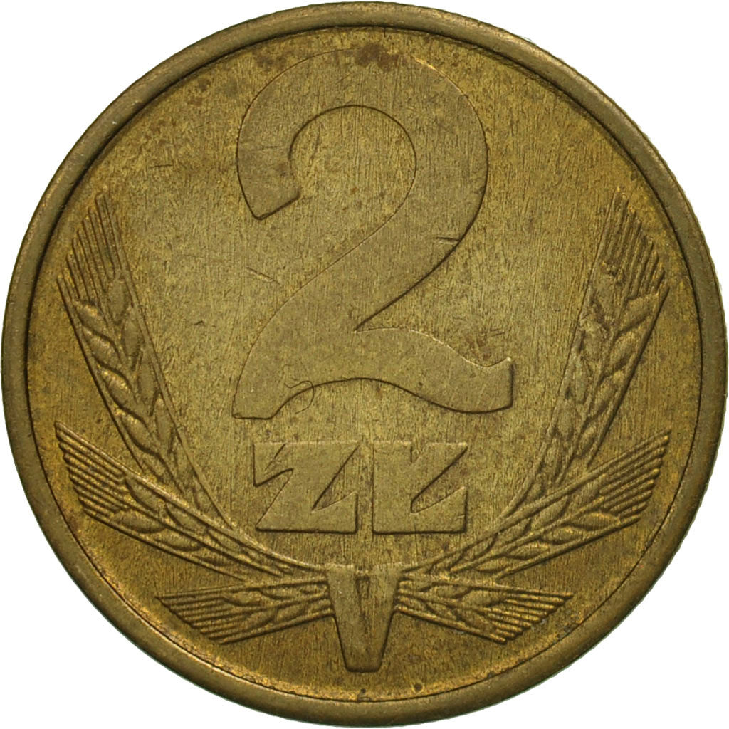 Moneda, Polonia, 2 Zlote, 1981, Warsaw, MBC+, Latón, KM:80.1