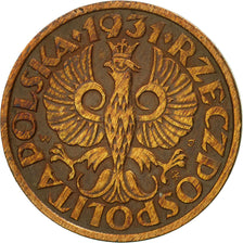 Poland, Grosz, 1931, Warsaw, EF(40-45), Bronze, KM:8a