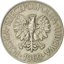 Pologne, 10 Zlotych, 1960, Warsaw, SUP+, Copper-nickel, KM:50