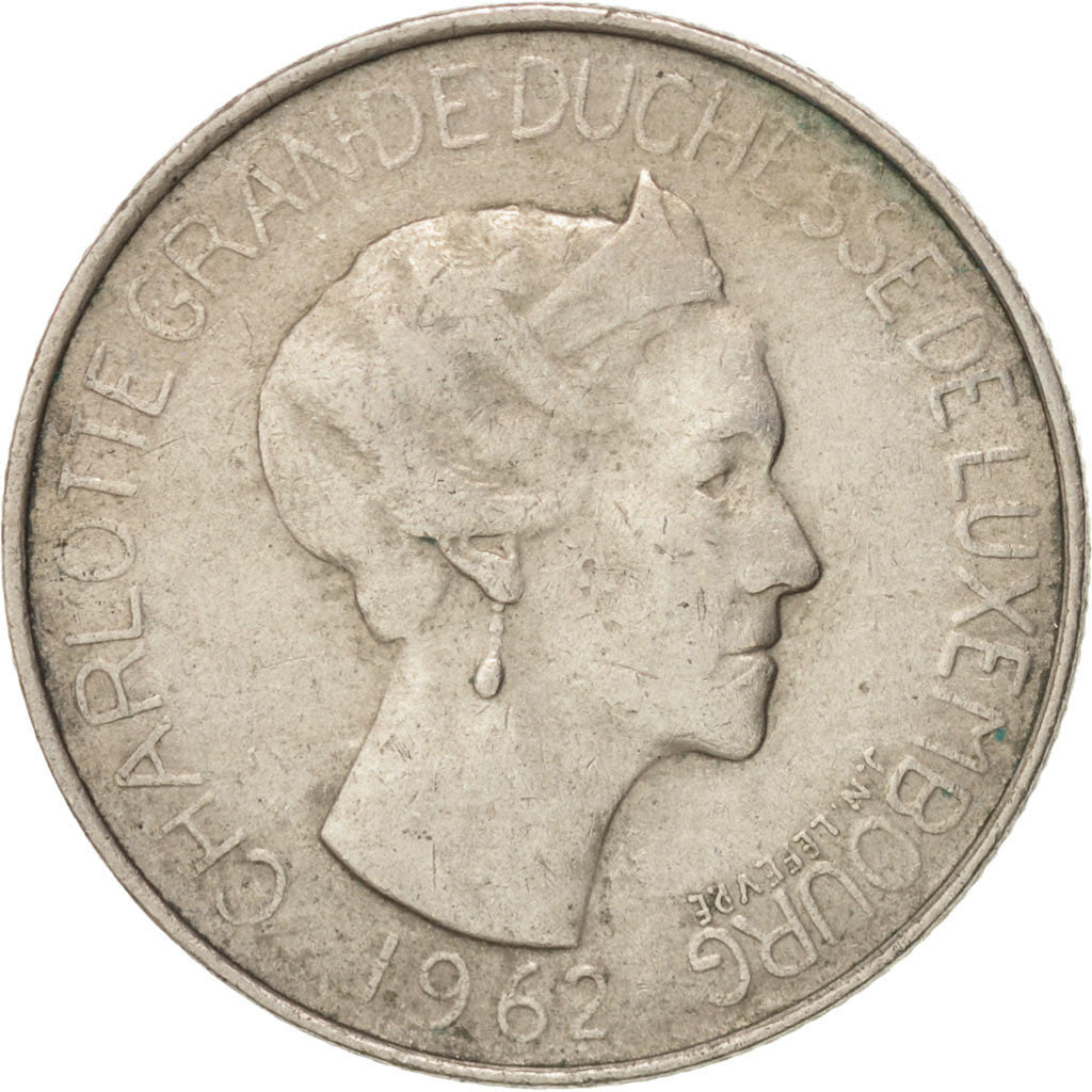 Moneta, Lussemburgo, Charlotte, 5 Francs, 1962, BB, Rame-nichel, KM:51