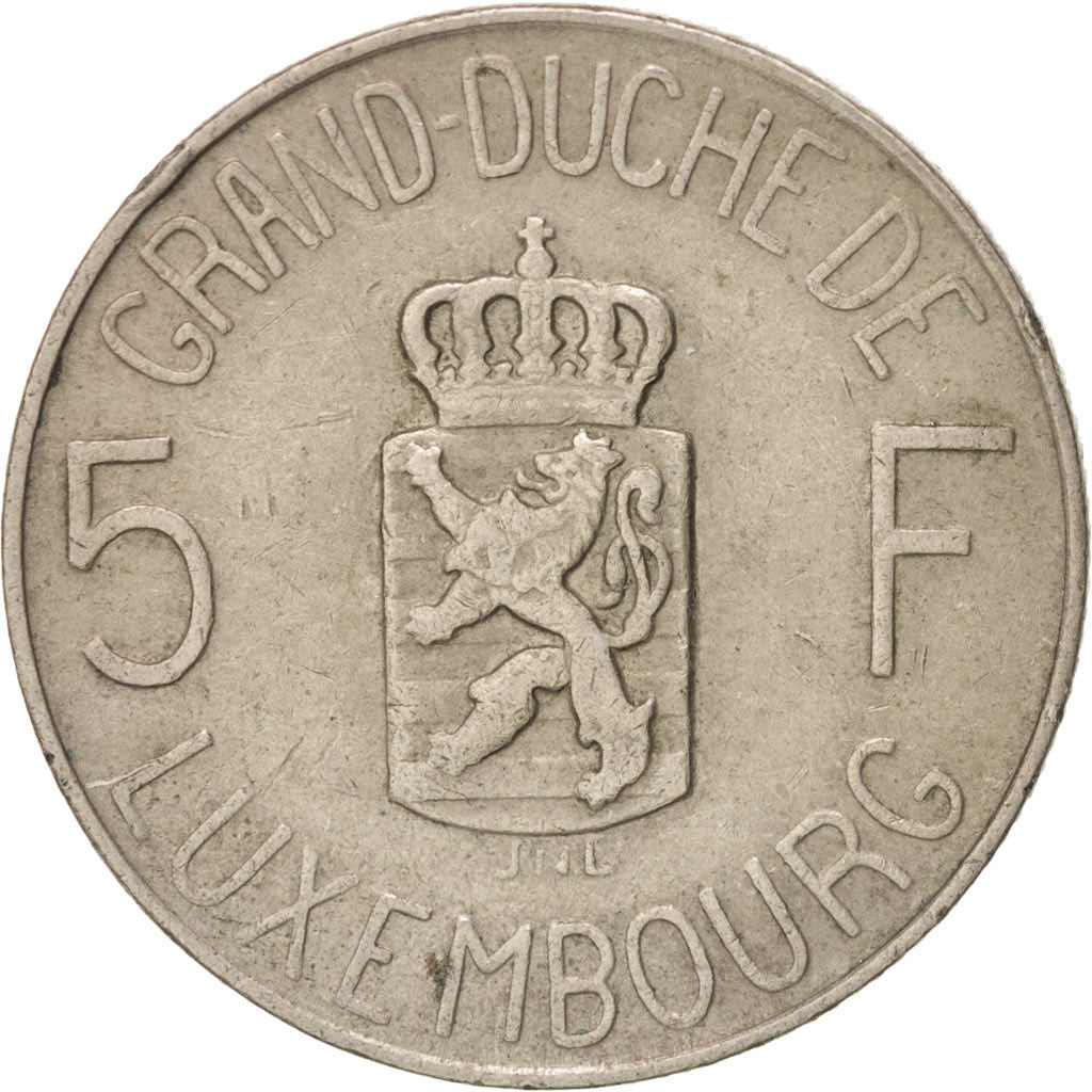 Moneta, Lussemburgo, Charlotte, 5 Francs, 1962, BB, Rame-nichel, KM:51