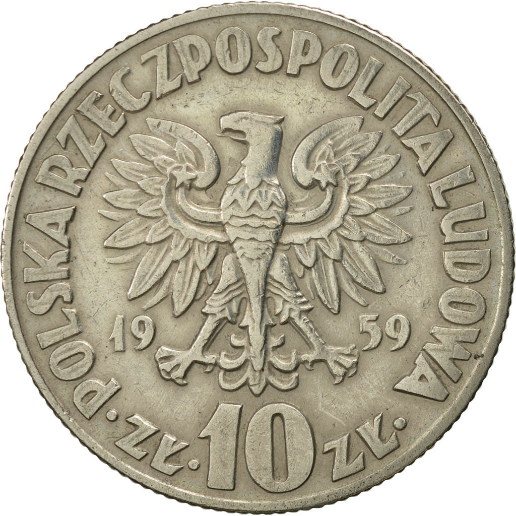 Poland, 10 Zlotych, 1959, Warsaw, MS(60-62), Copper-nickel, KM:51