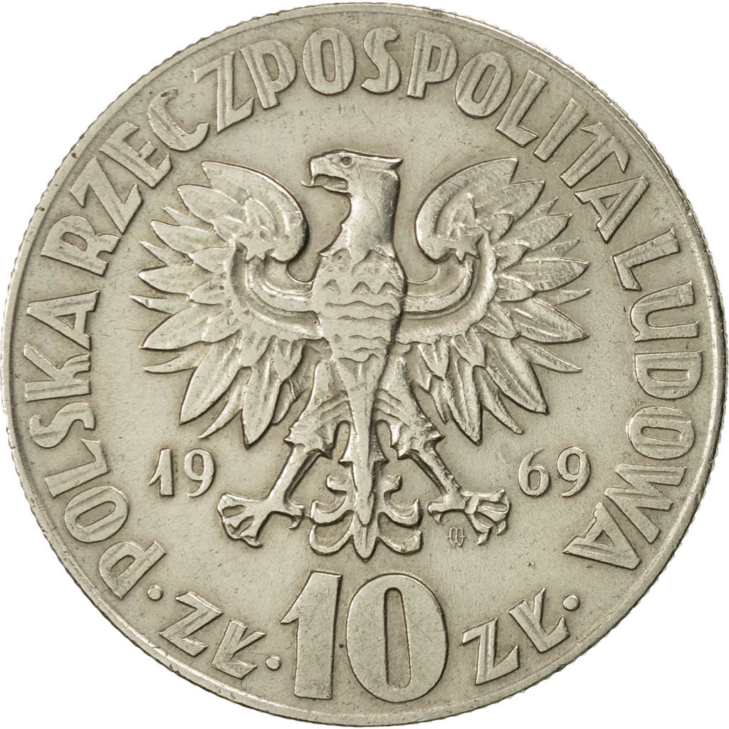 Moneta, Polonia, 10 Zlotych, 1969, Warsaw, SPL, Rame-nichel, KM:51a
