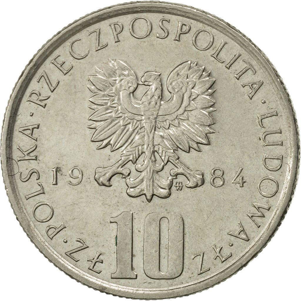 Coin, Poland, 10 Zlotych, 1984, Warsaw, MS(60-62), Copper-nickel, KM:73