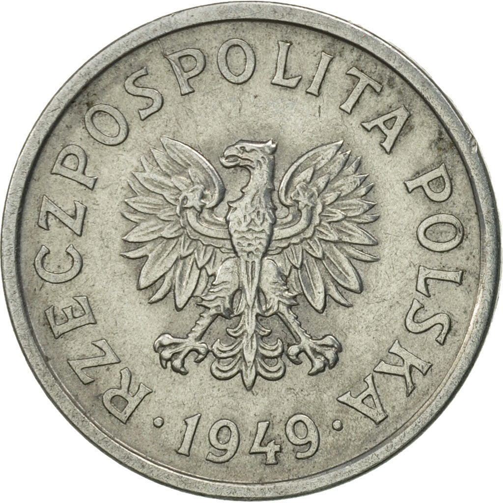 Poland, 10 Groszy, 1949, Warsaw, MS(60-62), Aluminum, KM:42a