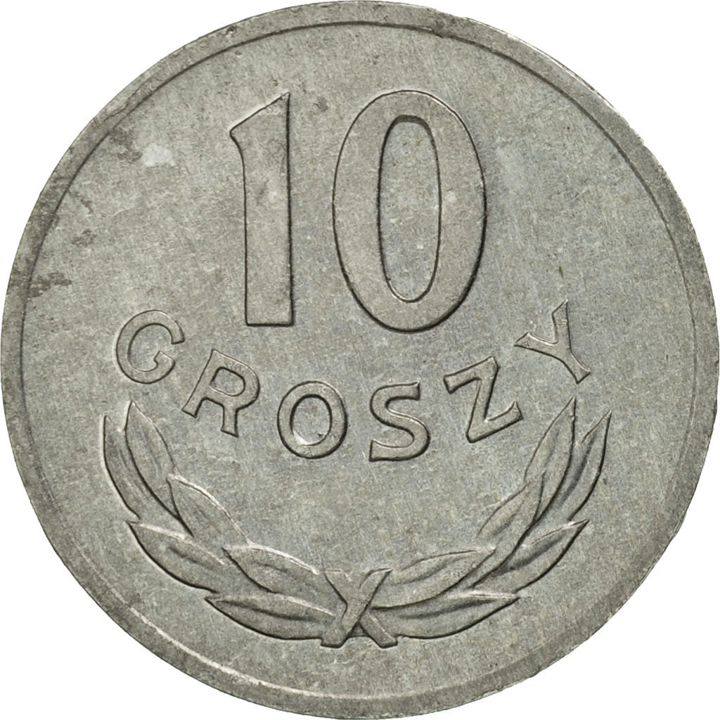 Moneta, Polska, 10 Groszy, 1976, Warsaw, MS(60-62), Aluminium, KM:AA47