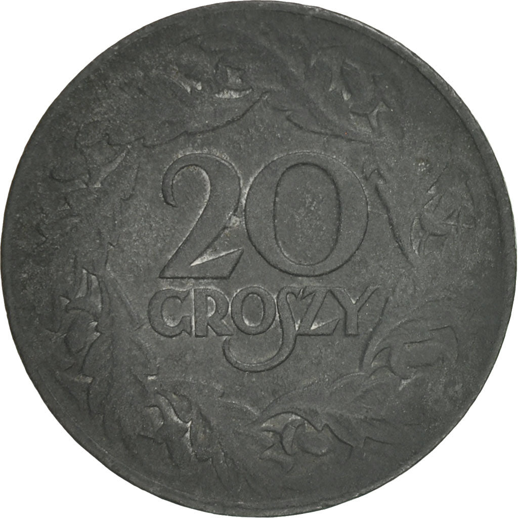 Moneda, Polonia, 20 Groszy, 1923, Warsaw, MBC, Cinc, KM:37