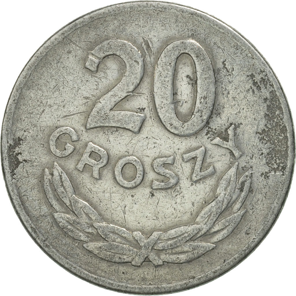 Moneda, Polonia, 20 Groszy, 1949, Warsaw, EBC, Aluminio, KM:43a