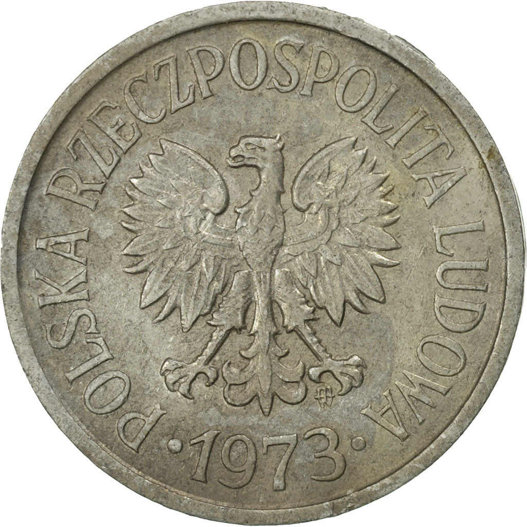 Moneda, Polonia, 20 Groszy, 1973, Warsaw, MBC+, Aluminio, KM:A47