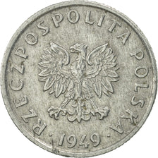 Poland, 5 Groszy, 1949, Kremnica, AU(55-58), Aluminum, KM:41a