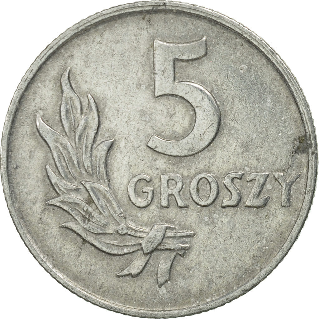 Poland, 5 Groszy, 1949, Kremnica, AU(55-58), Aluminum, KM:41a