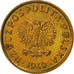 Coin, Poland, 5 Groszy, 1949, Basel, AU(55-58), Bronze, KM:41