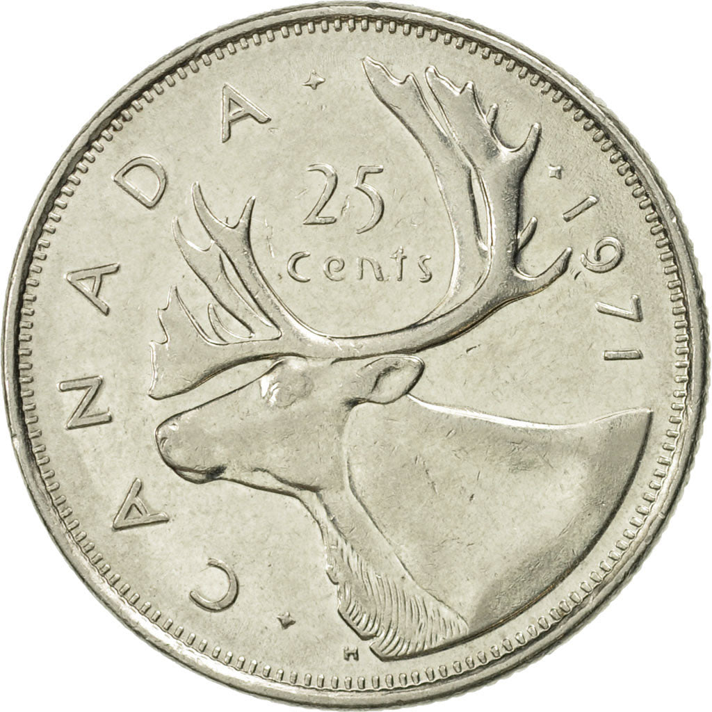 Coin, Canada, Elizabeth II, 25 Cents, 1971, Royal Canadian Mint, Ottawa