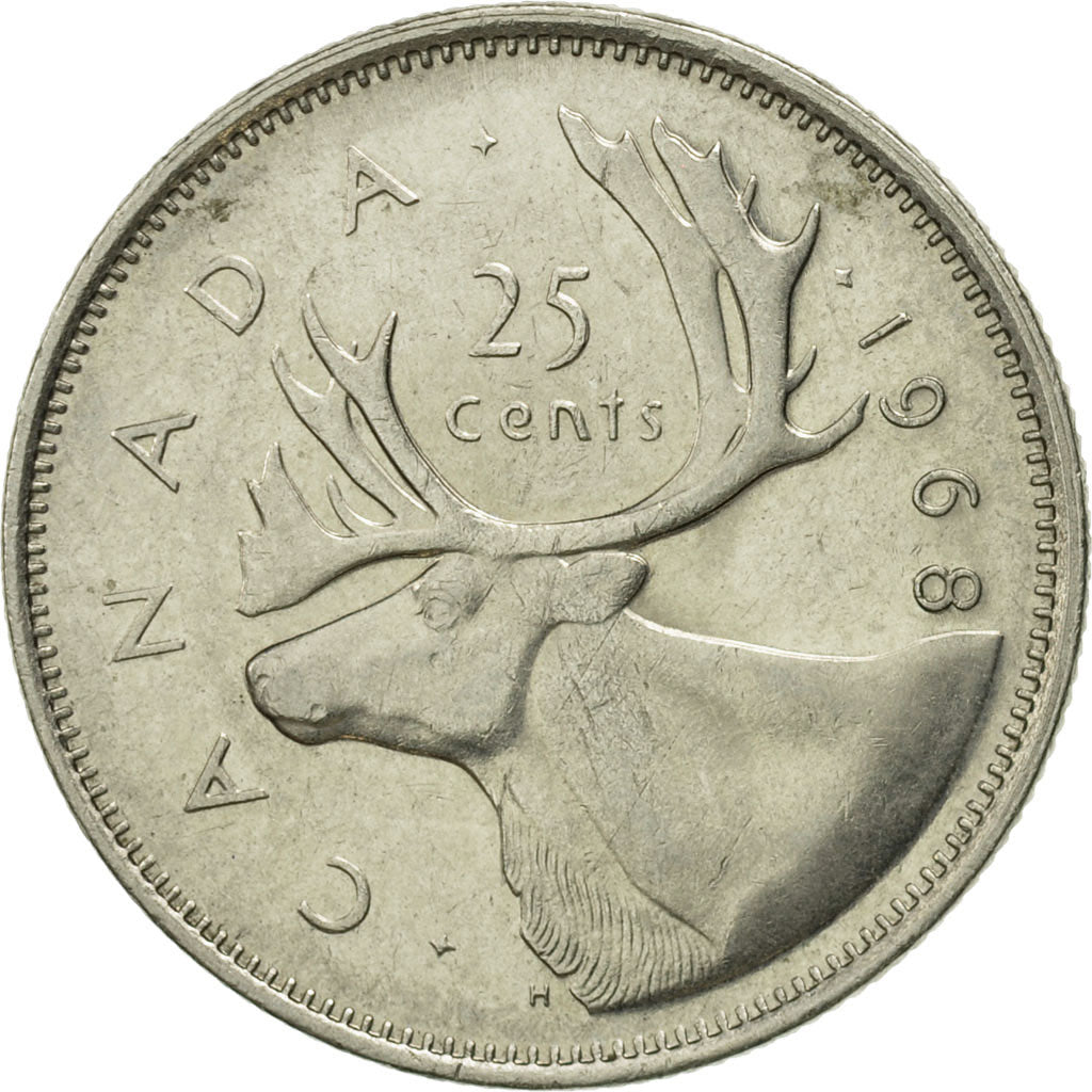 Coin, Canada, Elizabeth II, 25 Cents, 1968, Royal Canadian Mint, Ottawa