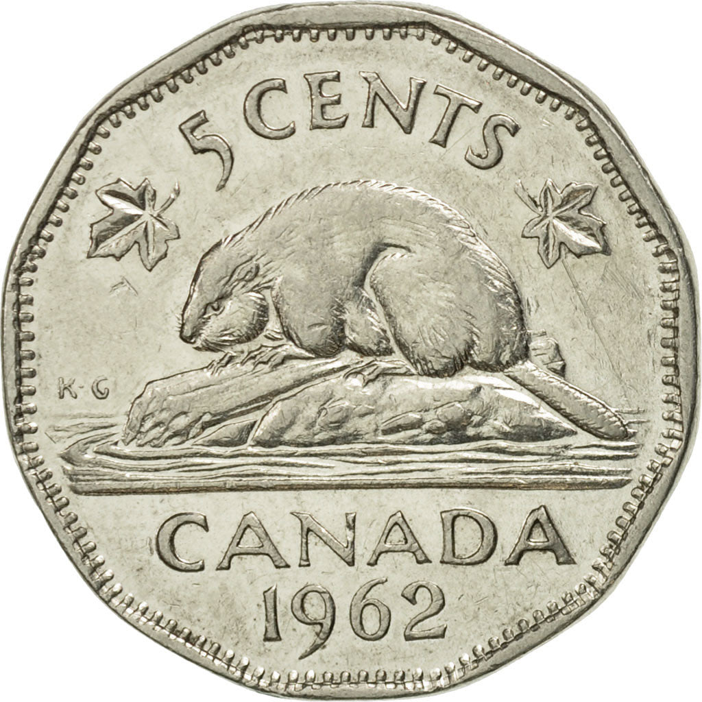 Coin, Canada, Elizabeth II, 5 Cents, 1962, Royal Canadian Mint, Ottawa