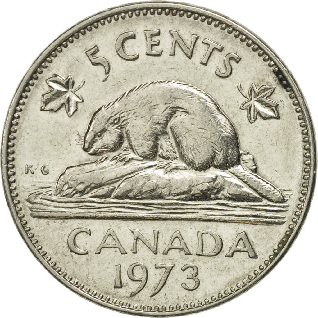 Coin, Canada, Elizabeth II, 5 Cents, 1973, Royal Canadian Mint, Ottawa