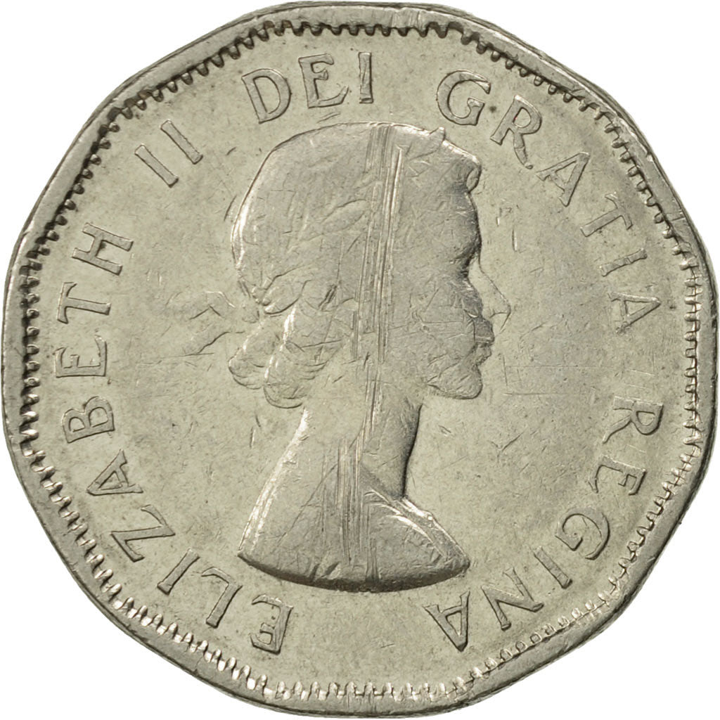 Coin, Canada, Elizabeth II, 5 Cents, 1956, Royal Canadian Mint, Ottawa