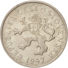 Cecoslovacchia, 2 Koruny, 1947, BB+, Rame-nichel, KM:23