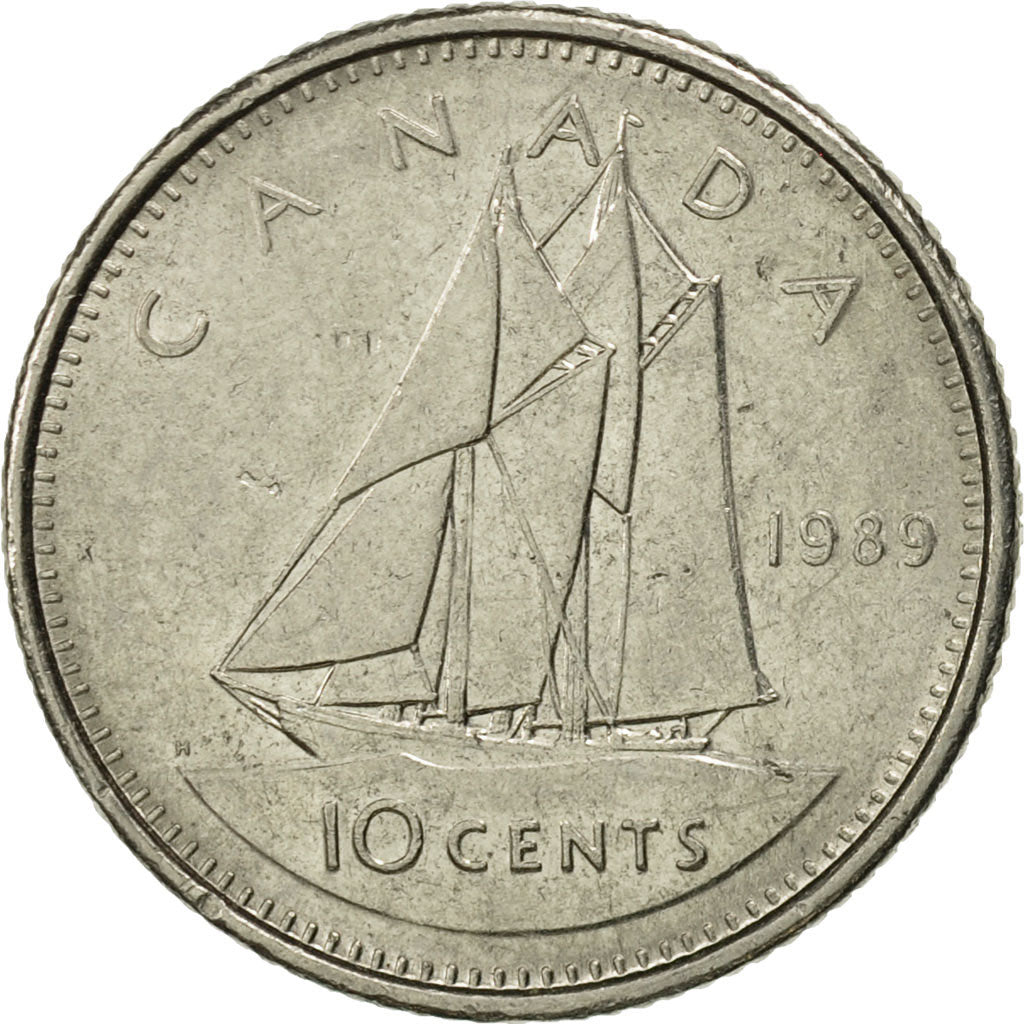 Coin, Canada, Elizabeth II, 10 Cents, 1989, Royal Canadian Mint, Ottawa