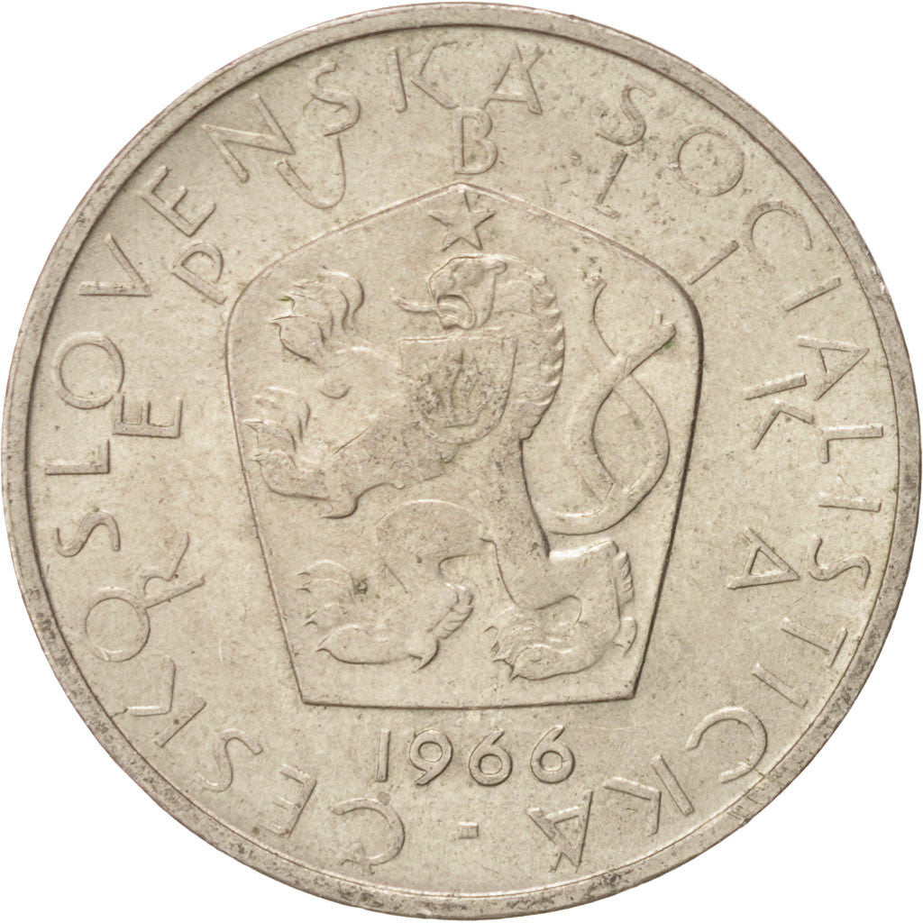 Coin, Czechoslovakia, 5 Korun, 1966, AU(55-58), Copper-nickel, KM:60