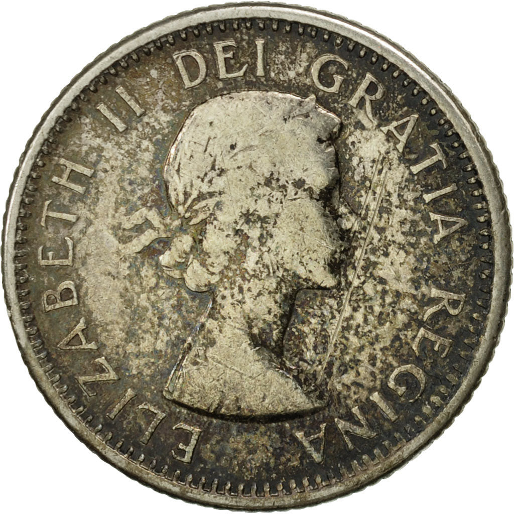 Moneta, Canada, Elizabeth II, 10 Cents, 1962, Royal Canadian Mint, Ottawa, BB+