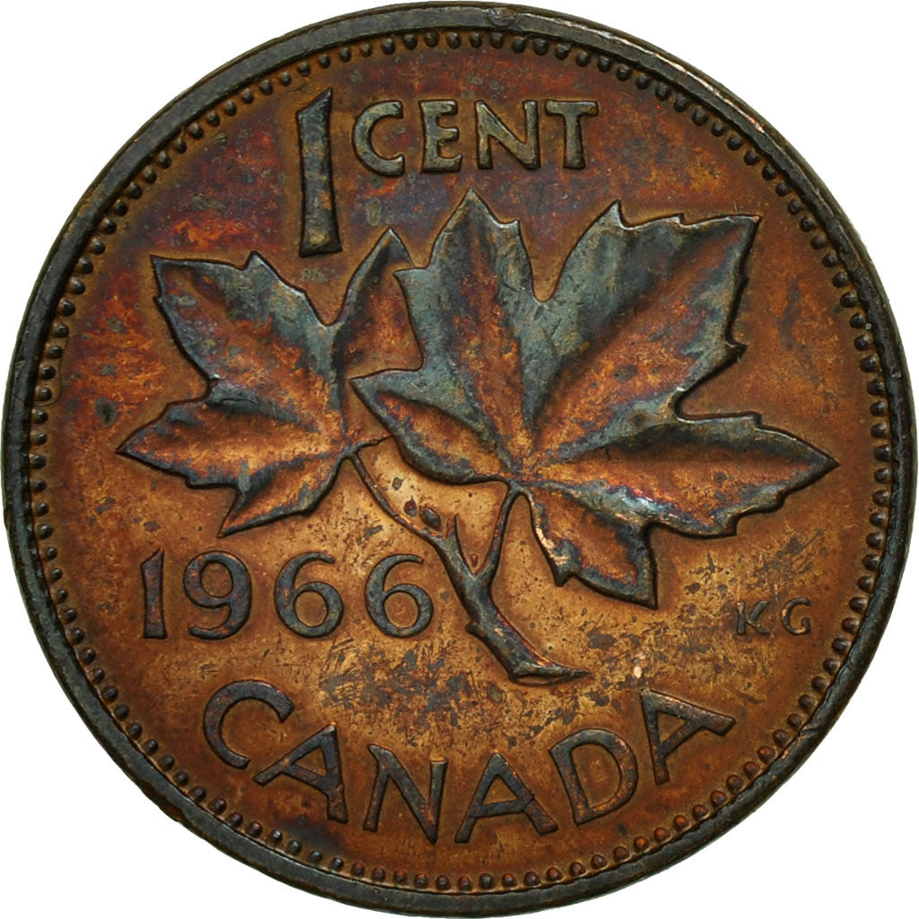 Coin, Canada, Elizabeth II, Cent, 1966, Royal Canadian Mint, Ottawa, AU(50-53)
