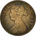 TERRANOVA, Large Cent, 1865, Royal Canadian Mint, BC+, Bronce, KM:1