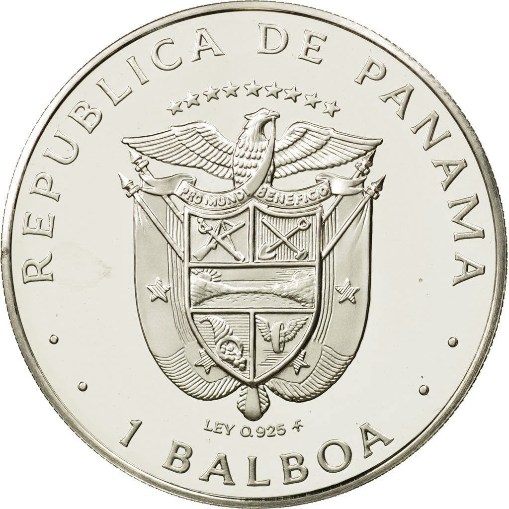 Panama, Balboa, Vasco Nunez, 1975, U.S. Mint, MS(64), Silver, KM:39.1a