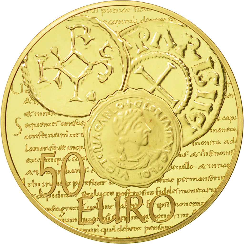 Coin, France, 50 Euro, Charles Le Chauve, 2014, MS(65-70), Gold