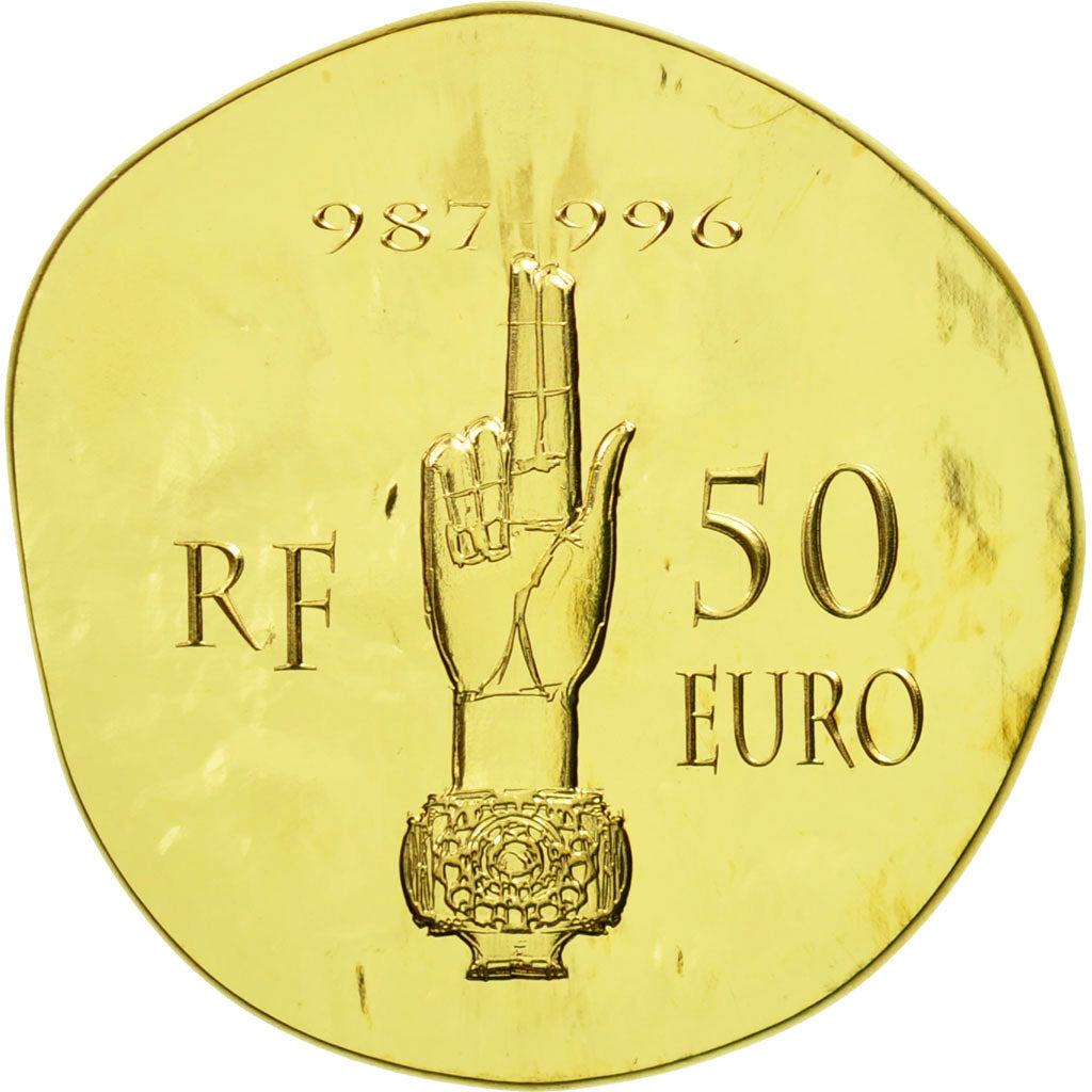 France, 50 Euro, Hugues Capet, 2012, MS(65-70), Gold, KM:2076