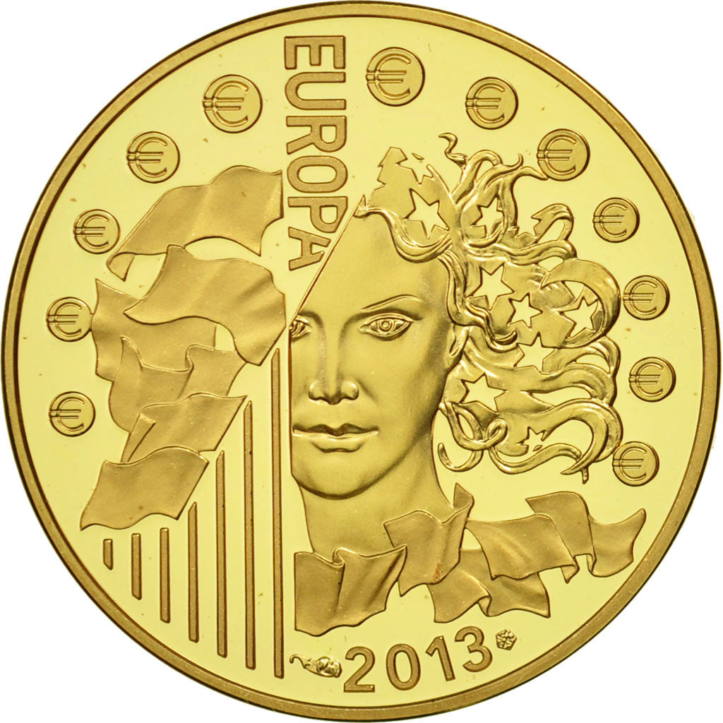 France, 50 Euro, Traité de l'Elysée, 2013, MS(65-70), Gold