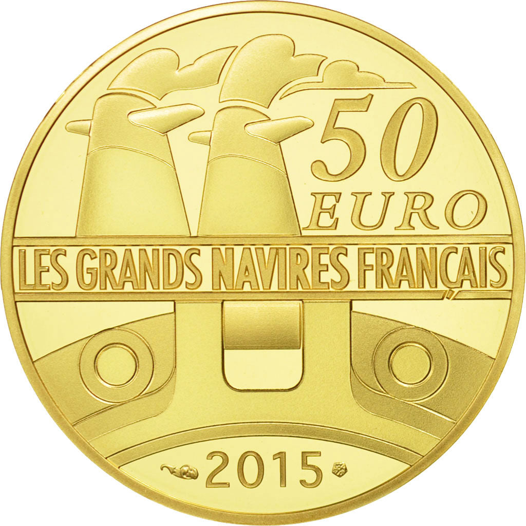 Moneta, Francia, 50 Euro, Gironde, 2015, FDC, Oro