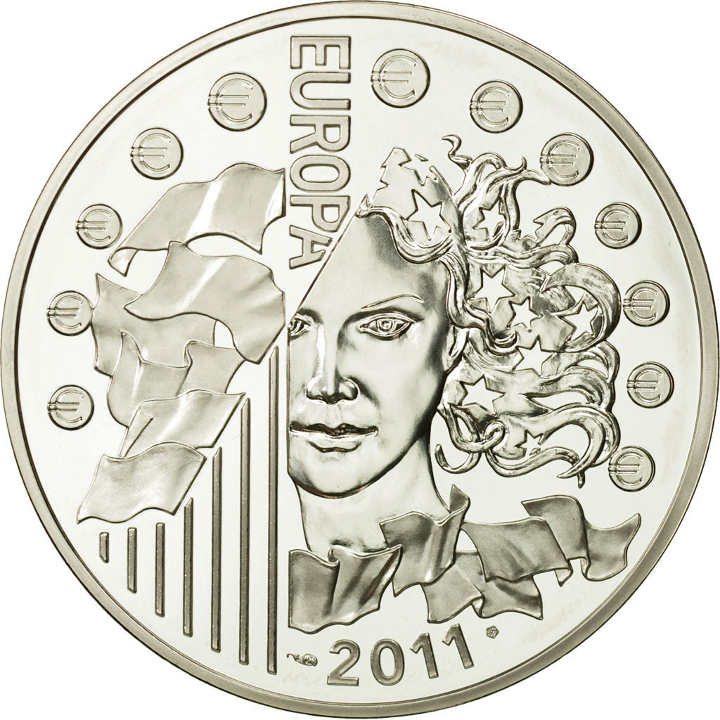 Coin, France, Monnaie de Paris, 10 Euro, Europa, 2011, MS(65-70), Silver
